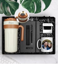 Kişiye Özel 700 ML Dereceli Çelik Termos & Kişiye Özel Defter & Deri Kılıflı Touch Pen Kalem & Fotoğraf Kupa & Kişiye Özel Ayna Çerçevesi