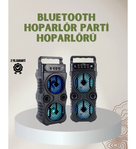 1200 mAh Şarjlı LED Işıklı Bluetooth Hoparlör – FM Radyolu Hafıza Kart Destekli