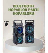 1200 mAh Şarjlı LED Işıklı Bluetooth Hoparlör – FM Radyolu Hafıza Kart Destekli
