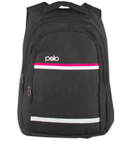 Temel My Polo Sırt Çantası Pembe Beyaz Çizgili Füme 8860