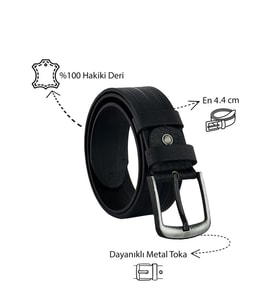 %100 Hakiki Deri Kemer Erkek Spor Kemer Siyah 0159