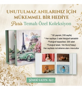 200’lük200’lük Kutulu Paris Fotoğraf Albümü - 10x15cm Kutulu Kız Bebek Fotoğraf Albümü - 10x15cm