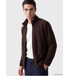 LCWAIKIKI Classic Kahverengi Dik Yaka Erkek Polar Sweatshirt