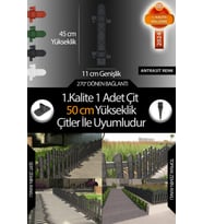 Uzunluk - Köşe - Kenar Tamamlama Çiti (50 Cm Yükseklik Çit ile Uyumludur) (Gri)