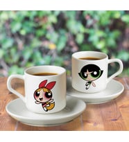 Power Puff Girl Tasarımlı Türk Kahvesi Fincanı Seti İkili
