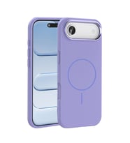 Apple iPhone 17 Air Uyumlu Kılıf M-Safe Şarj Özellikli Metal Kamera Çerçeveli Zore Edi Silikon Kapak (Lila)