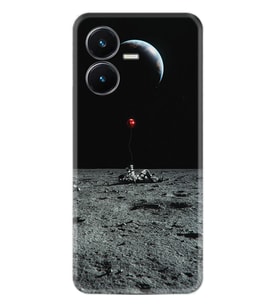 Vivo Y22S Kılıf Silikon Desen Özel Seri Astronoot Red Baloon 1608