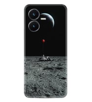 Vivo Y22S Kılıf Silikon Desen Özel Seri Astronoot Red Baloon 1608