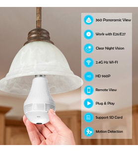 QASUL Ip Kamera 360 Derece Balıkgözü Panoramik Wifi P2p Ağ bakıcı kameraa