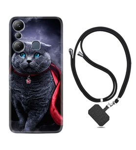 Infınix Hot 20i Kılıf Silikon Boyun Askılı İpli Desenli Silikon Super Cat 1666