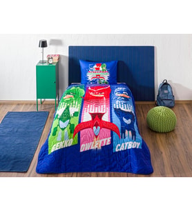 PJ Masks Power Up Standart Pamuk-Polyester Nevresim Takımı, Çok Renkli, Tek Kişilik