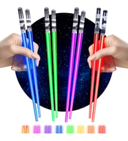 Lexroo 8 Parça LED Işıklı Chopstik Işık Kılıcı Yemek Çubukları Star Wars Tema Çöpstik