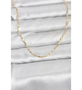 CM 14K Gold Renk Lazerli Zincir Model 60 cm Kadın Kolye - TJ-BKO10957