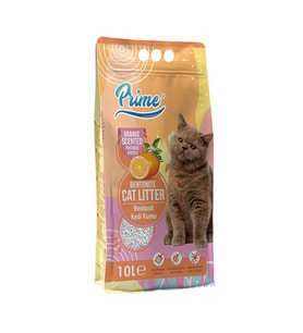 Prime Bentonit Portakal Kokulu Topaklaşan İNCE Kedi Kumu 10 Lt