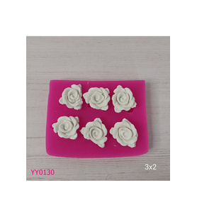 YY0130 Altılı Gül Silikon Kalıp