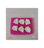 YY0130 Altılı Gül Silikon Kalıp