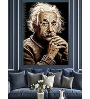 Albert Einstein Sanatsal Portre Dekoratif Kanvas - Mdf Ahşap Tablo