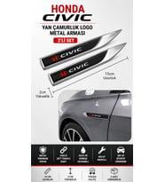 Honda Civic Metal Damla Desen Çamurluk Yan Çıtası Logo Amblem 2’li Set 15 CM