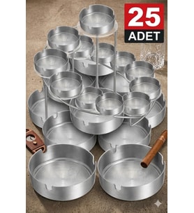 25 adet Krom Küllük Seti 10cm Otel -Restaurant- Cafe