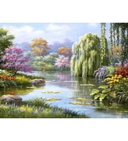 Söğüt Ağacı Sayılarla Boyama Seti(40x50 cm Tuval Şasesine Gerili)