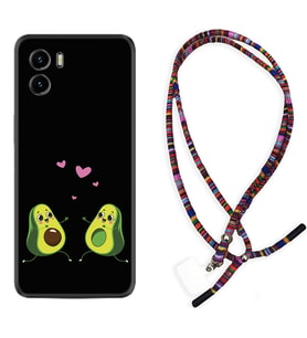Vivo Y15S Y32 Y33S Y51 Y53S Kılıf Boyun Asklı Rasta Silikon Aşık Avokadolar 1642