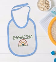 BK Kids Kişiye Özel Mavi Bebek Mama Önlüğü - Model 30