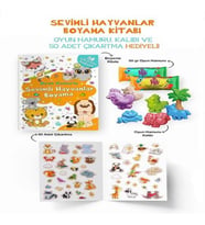 Sevimli Hayvanlar Boyama Kitabı - Oyun Hamurlu - 3 Yaş +