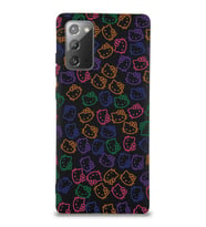 Samsung Galaxy Note 20 Uyumlu Lansman Kılıf Hello Kitty Tasarımlı İçi Kadife Kapak-Siyah (Şeffaf)