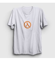 Presmono Unisex Beyaz Half Life Logo Oyun T-Shirt 421210tt (Beyaz)
