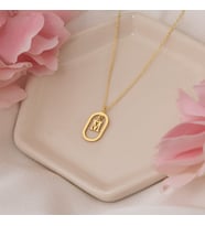 ELİPS HARF KOLYE (Gold)
