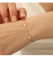 925 Ayar Gümüş White Tatlısu İncisi Bileklik-5.10mm