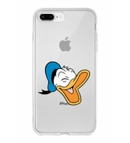 Apple iPhone 8 Plus Uyumlu Kapak Donald Duck Tasarımlı Şeffaf Silikon Kılıf