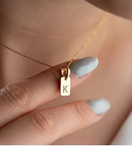 925 Ayar Gümüş Kişiye Özel Plaka Harf Kolye (Gold)