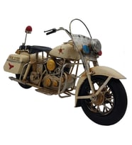 Dekoratif Nostaljik Metal El Yapımı Polis Motosikleti - Büyük Boy
