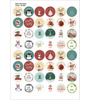Mutlu Yıllar Sticker 3 Cm 96 Adet Yeni Yıl Yılbaşı Sticker