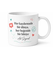 Sosyal Medya Fenomenine Kaydırmalı Link Beğeni Odaklı Kupa Bardak Hediye