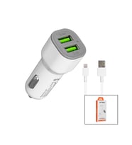 İPHONE - KABLOLU  OTO - ARAÇ ÇAKMAKLIK ŞARJ BAŞLIK SET  3.1A - 155W - 1MT KABLO  HY-X44 (5343)
