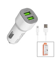 İPHONE - KABLOLU OTO - ARAÇ ÇAKMAKLIK ŞARJ BAŞLIK SET 3.1A - 155W - 1MT KABLO HY-X44 (5343)