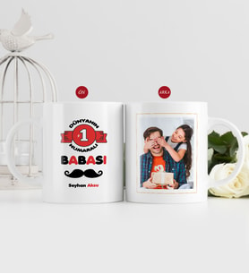 BK Gift Kişiye Özel Babalar Günü Hediyesi Fotoğraflı Kupa Bardak-40 (Beyaz)