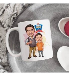 Karizmatik Baba ve Oğlu Karikatürlü Kupa Bardak