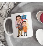 Karizmatik Baba ve Oğlu Karikatürlü Kupa Bardak