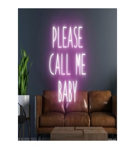 PLEASE CALL ME BABY Yazılı Neon Tabela