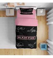 Erayshome  Hediyelik Black Pink Tek Kişilik 3d Nevresim Takımı (Siyah)