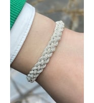 Gümüş Kazaziye Zincir Dörtlü Örgü Bileklik : Gümüş - 18 cm : Gümüş - 17 cm