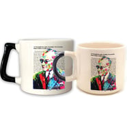 Renkli Atatürk Baskılı Gençliğe Hitabe Siyah Kulplu D-P Kupa Set (Beyaz)