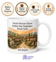 Doğduğum Köy Temalı Baskılı Kupa Bardak Nostalji Hediye Köy Anısı