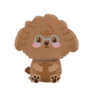Gözlüklü Poodle Köpek Folyo Balon 1 Adet