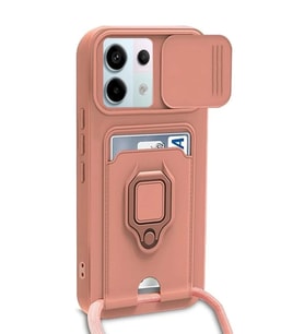 Newface Xiaomi Redmi Note 13 Pro 5G Kılıf Zuma Kartvizitli Yüzüklü Silikon - Pembe