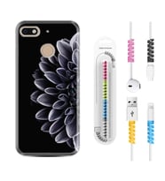 General Mobile GM8 Go GM9 GM20 Pro Plus Kılıf Kablo Koruma Spiral Silikon Çiçekler 1639
