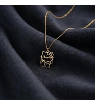 Kişiye Özel Hello Kitty Figürlü İsim Kolye 925K Gümüş (Gold)